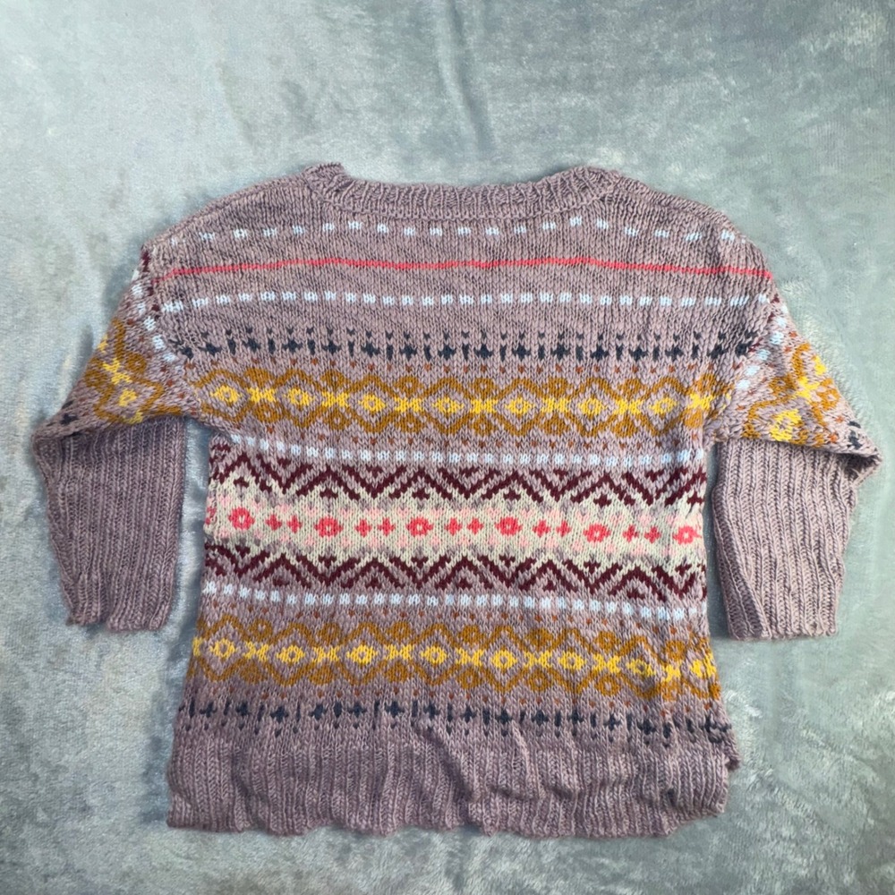 Sundance Women's Small‎ Fair Isle Sweater Open Knit Pullover Winter Warm Cozy - Picture 8 of 10